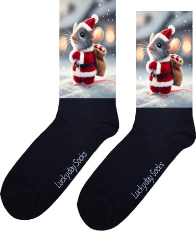 Muis - Opkikker - Grappige sokken - Valentijns cadeau - Verjaardagscadeau - Sint cadeau - Leuke sokken - Kerstmis - Vrolijke sokken - Cadeautje - Grappig cadeau - Kerst Sokken - Vaderdag - Moederdag - Kerstcadeau - Sokken maken Happy - Maat 37-44