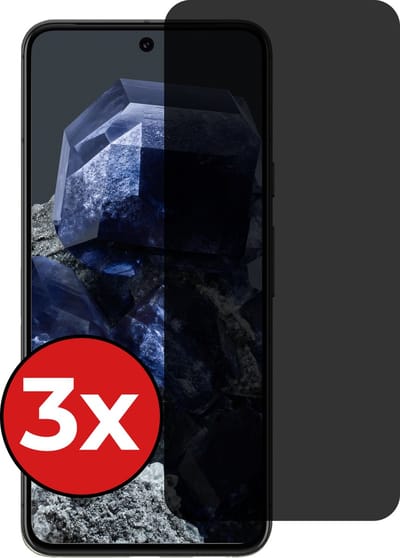Screenprotector - 3 Stuks - Geschikt voor Google Pixel 8 - Privacy Filter - Beschermglas - Gehard Glas - Tempered Glass - Screen Protector
