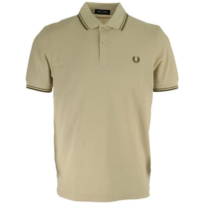 Fred Perry Twin tipped polo - oatmeal warm stone shaded stone