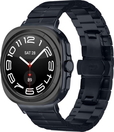 Strap-it Luxe metalen smartwatch band met vlindersluiting - geschikt voor de Samsung Galaxy Watch Ultra 2 (2026) / Ultra (2024/2025) - titanium gray