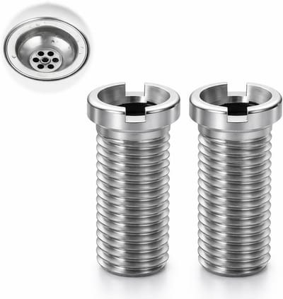2 Stuks Roestvrijstalen Schroeven voor Spoelbak Zeef, M12 x 30 mm Draadbouten voor Gootsteen en Wastafelaccessoires