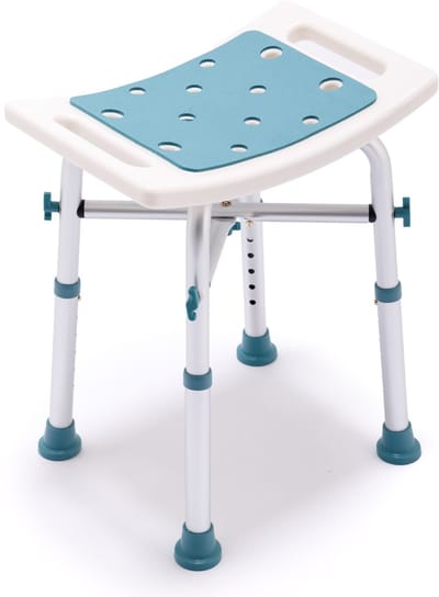 Vixomed Douchekruk met Douchekophouder – Verstelbaar in Hoogte – Anti Slip Douchestoel voor Badkamer en Senioren – Max. 150 kg – Wit