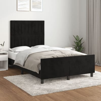 vidaXL - Bedframe - zonder - matras - 120x200 - cm - fluweel - zwart