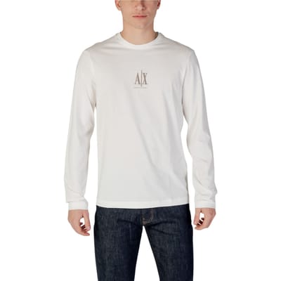 Printed Long Sleeve Round Neck T-Shirt - White Shirts