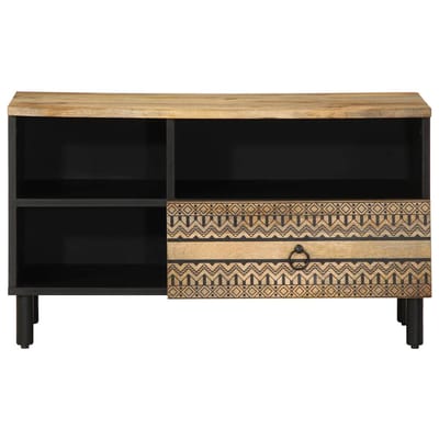 vidaXL - Tv-meubel - 80x33,5x46 - cm - massief - ruw - mangohout - zwart