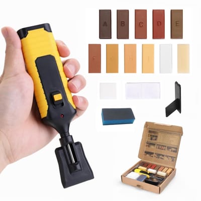 carmdering - Hardhout Vloer Reparatie Kit - Houten Vloer Herstelset - Laminaat Reparatieset - Krassen En Scheuren Restaureren - Meerdere Kleuren Wasmelting - Duurzame Kunststof En Was - Veilig En Milieuvriendelijk - Tijdbesparend Gemak - 1 Set
