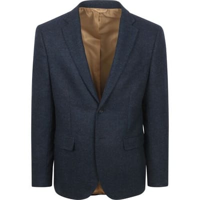 Suitable Colbert Herringbone Merinowol Donkerblauw (navy) - Maat 48 - Heren blazer