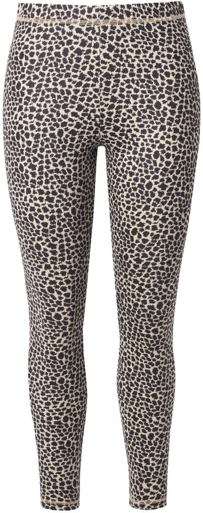 Ulla Popken - Dames - Functionele ski-legging luipaardpatroon smalle pijpen - Zwart - Maat 42+