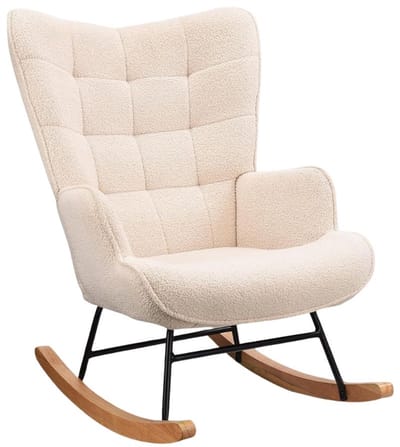 SP® Schommelstoel - Laadcapaciteit 120kg - Relaxstoel - Woonkamerstoel Schommelstoel - Beige - 71cm x 92cm x 101cm