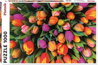 Piatnik puzzel tulpen 1000 stukjes - kleurrijke legpuzzel bloemen.