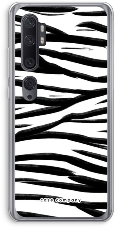 Case Company® - Hoesje geschikt voor Xiaomi Mi Note 10 Pro hoesje - Zebra pattern - Soft Cover Telefoonhoesje - Bescherming aan alle Kanten en Schermrand