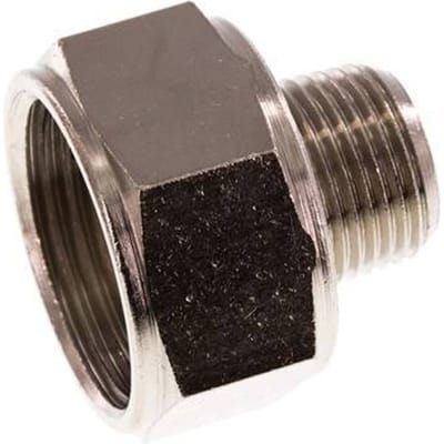 Verloopadapter R3/8'' Buitendraad X Rp3/4'' Binnendraad Messing Vernikkeld 16bar