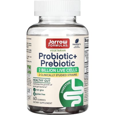 Jarrow Formulas, probioticum + prebioticum, braambessmaak, 2 miljard, 60 gummies