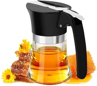 Dailygoods- Siroopdispenser Roestvrij Staal - Glazen Siroopfles - Precisie Dosering - Antilek - Multifunctioneel - Eenvoudig te Reinigen