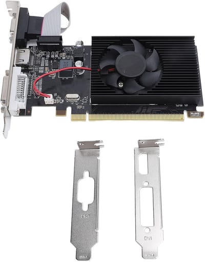 JHUBERS - R5 230 Grafische Kaart - Videobewerking - Upgrade Uw Multimediaprestaties - Slank Ontwerp - Ideaal voor ITX-chassis - 2 GB GDDR3 Geheugen...