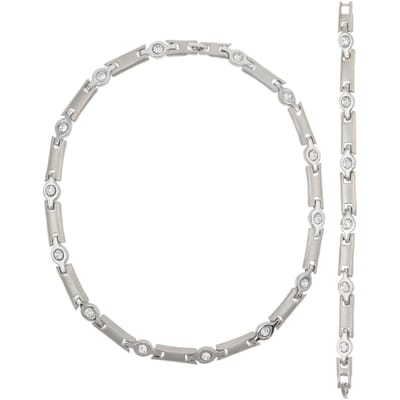 Behave – Sieradenset – Zilverkleurig – Ketting & Armband – Kristal