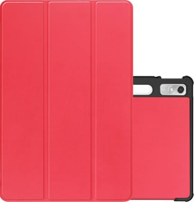 Hoes - Geschikt voor Lenovo Tab P11 Pro - Dun & Stevig - Trifold Bookcase - Hard Cover Case - Met Uitsparing Geschikt voor Lenovo Pen - Hardcover Book - Tablet Hoesje - Rood