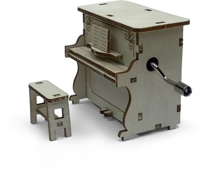 Bouwpakket piano - houten bouwpakket van piano met muziekdoos - doe het zelf - knutsel piano - DIY - modelbouw