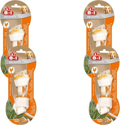 8in1 Delights Kauwknook Kip - Hondensnacks - 4 x Small