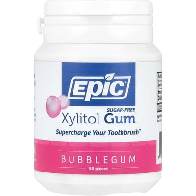 Chewing-gum au xylitol, sans sucre, goût bubble-gum, 50 pièces