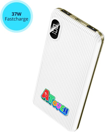 ATouch - Powerbank Infinite - Kids Powerbank - 10000 mAh - Snellader - Uniek Design - USB & USB-C - Voor Smartphones, Tablets & Gadgets - Wit