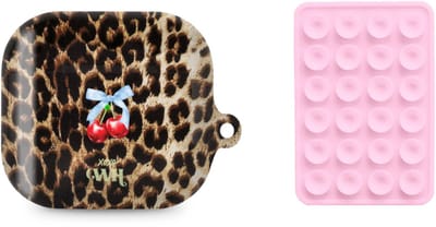 xoxo Wildhearts AirPods hoesje Berry Wild + Telefoonsticker Stick On Me Square Lichtroze – geschikt voor AirPods 4