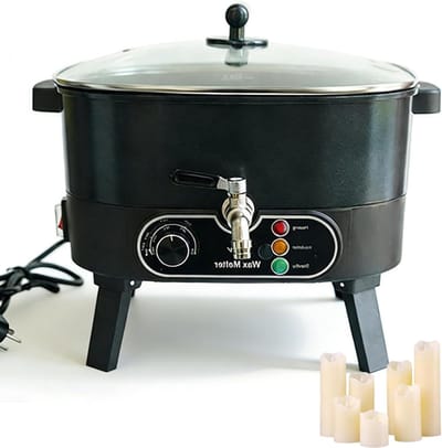 Elektrische Wax Smelter - Kaarsen Smeltpot - Zelf Kaarsen Maken - Nauwkeurige Temperatuurregeling - 6L Capaciteit - Zilver