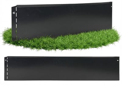 GartenAZ Borderrand - Gazonrand van Verzinkt Staal - Flexibele Montage - Antraciet - 100 cm x 20 cm (10 stuks)