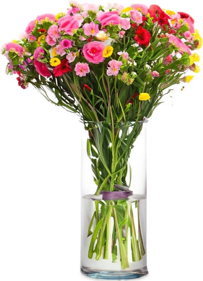 Giftdecor Bloemenvaas - transparant glas - D15 x H30 cm - cilinder vaas - boeketvaas - 5 liter