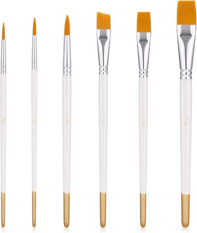 Set van 6 Nylon Cake Brushes voor DIY Taarten en Schilderen - Perfect voor Acryl en Waterverf