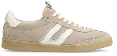 Sacha - Dames - Grijze suède sneakers met witte details - Maat 36