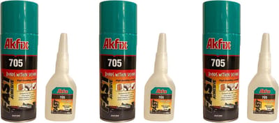 Akfix 705 300gr extra sterke professionele alleslijm met 1200 ml spray activator voor universele reparaties met hoge hechtsterkte, Superlijm met sprayactivator, Superglue, Snellijm