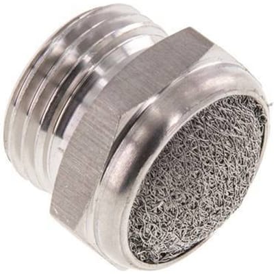 G1/2'' Roestvrijstalen Compacte Pneumatische Geluiddemper 1.4301 Draadgaas