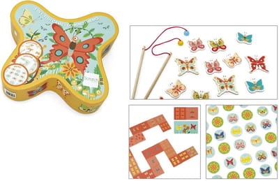 SCRATCH 3 In 1 Vlinderspel - Vlinders Vangen, Domino En Memory - 18 Maanden