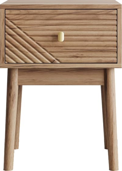 Nachtkastje - Set van 2 - Eikenkleur - Mid-Century Modern - Slaapkamer - 40x40x55 cm
