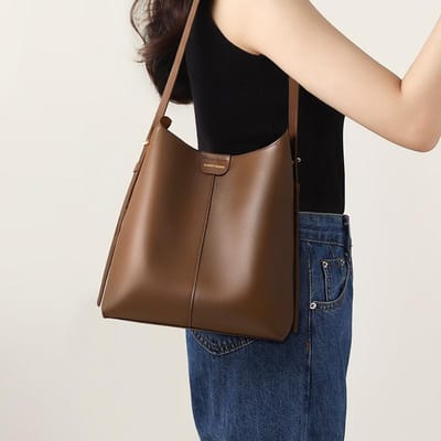 Emmer Tas Herfst en Winter Nieuwe Dames Tas Zacht Leer Eén Schouder Crossbody Tas Tote Bag Handtas voor Dagelijks Gebruik black