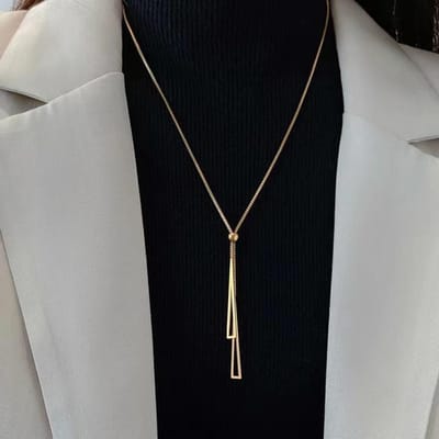 Collier Chaîne Pull Mode Simple Personnalité Luxe Léger Bijoux pour Femmes Cadeau Accessoires or