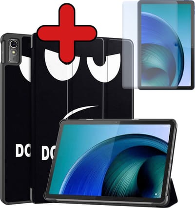 Hoesje - Geschikt voor Lenovo Tab M10 5G - Met Screenprotector - Hardcover Book Case - Trifold Bookcase Hoes - Hard Cover - Tablethoes - Don't Touch Me