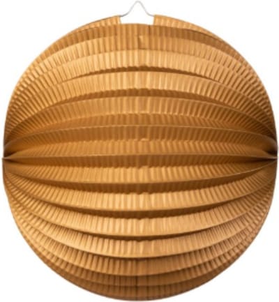 Wefiesta - Bollampion Metallic Goud (25 cm) - Lampion sint maarten - lampionnen - Sint maarten optocht - lampionnen papier