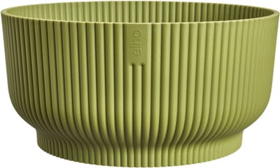Elho Vibes Fold Bowl 25 - Plantenschaal voor Binnen - 100% Gerecycled Plastic - Ø 24.9 x H 12.1 cm - Varengroen