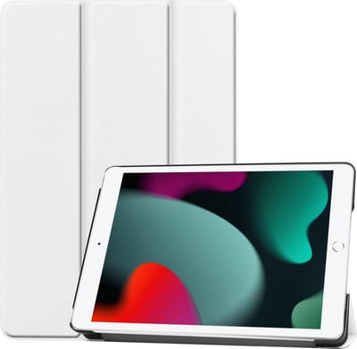 Hoesje Geschikt voor Apple iPad 7 (2019) - 10.2 inch - 7e Generatie - Dun & Stevig - Trifold Bookcase - Hard Cover - Hardcover Book Case - Tablet Hoes - Wit