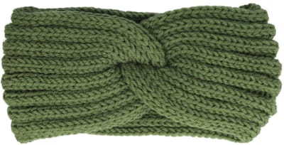 Haarsoires Haarband Twist 10cm – Effen Kleur – Gebreide Stof – Groen - Zachte Knoop Hoofdband - Haaraccessoire voor Dames & Meisjes