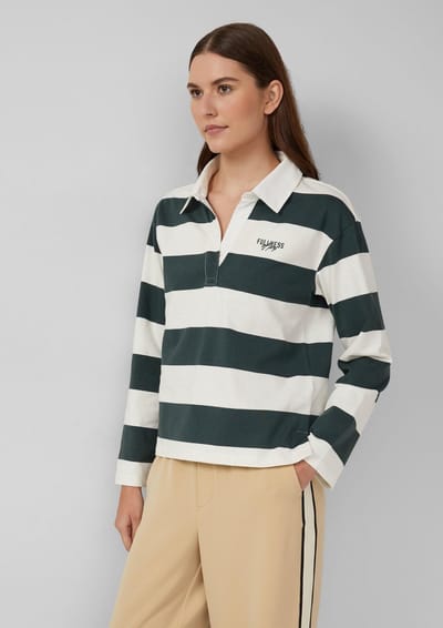 Casual Katoenen Sweatshirt met Borduursel en Verlengde Rug Dames s.Oliver