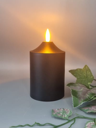 Led kaars - Zwart - Vlam effect- Timer (8h aan 16h uit) - 19/21/YZE - Kaars - Sfeerkaars