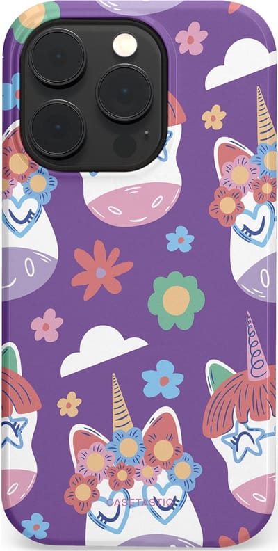 Casetastic Hoesje Geschikt voor Apple iPhone 14 Pro Magsafe - Stijlvolle Beschermende Duo-layer Case - Eenhoorn Magie