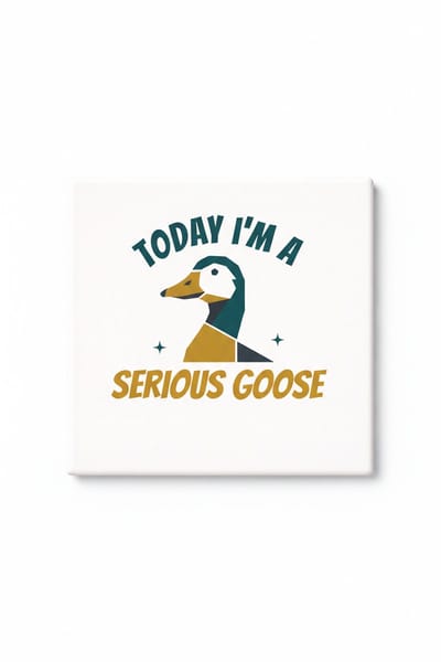 Grappige Serieuze Gans Keramische Tegel – “Today I’m a Serious Goose” Schattige Dieren Humor Decoratieve Cadeau Tegel voor Gansliefhebbers