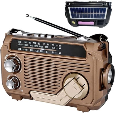 Hand Crank Radio - Noodradio Zaklamp - Buitenactiviteiten - Veelzijdige Oplaadopties - 300G - Zwart