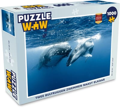 Puzzel Twee bultruggen zwemmen naast elkaar - Legpuzzel - Puzzel 1000 stukjes volwassenen