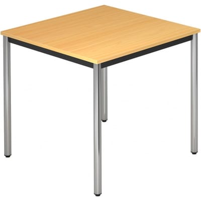Vergadertafel DR12 »Barcelona« 80x80 cm vierkant onderstel zilver