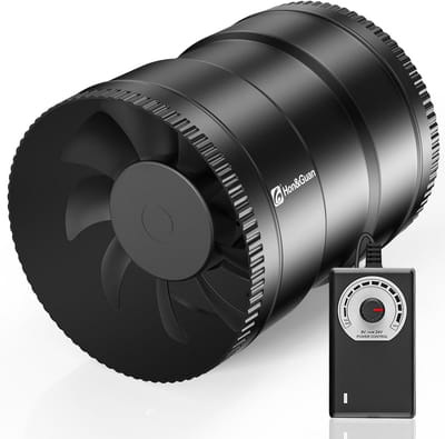 Inbouwpijp Ventilator 150mm - Instelbare Afzuigventilator met EU Stekker voor Badkamer, Zolder en Garage